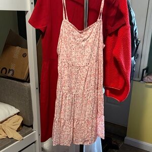 Floral Pink Spaghetti Strap Dress